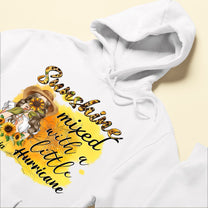 Sunshine Mixed With A Little Hurricane - Personalized shirt - Birthday Gift For Girl, Woman, Hippie, Country Girl - Sunflower Girl