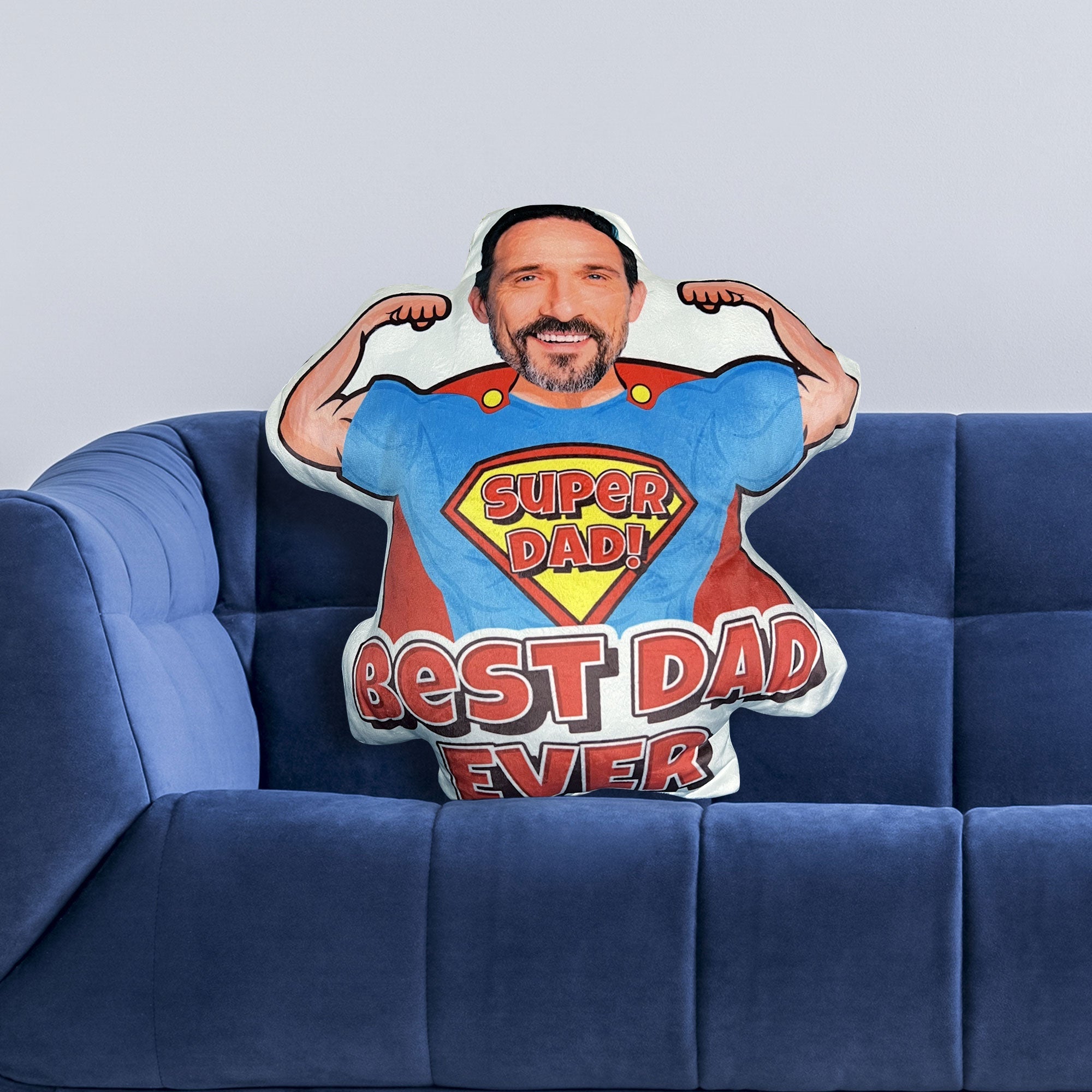 Super Dad For Best Dad Ever - Personalized Photo Custom Shaped Pillow