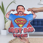 Super Dad For Best Dad Ever - Personalized Photo Custom Shaped Pillow
