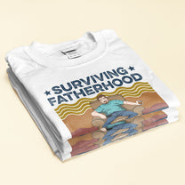 Surviving Fatherhood One Nap At A Time - Personalized Shirt - Father's Day, Birthday, Funny Gift For Husband, Dad, Father, Dada - From Wife, Daughters, Sons