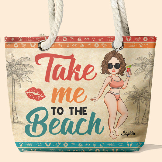 Take Me To The Beach - Personalized Beach Bag