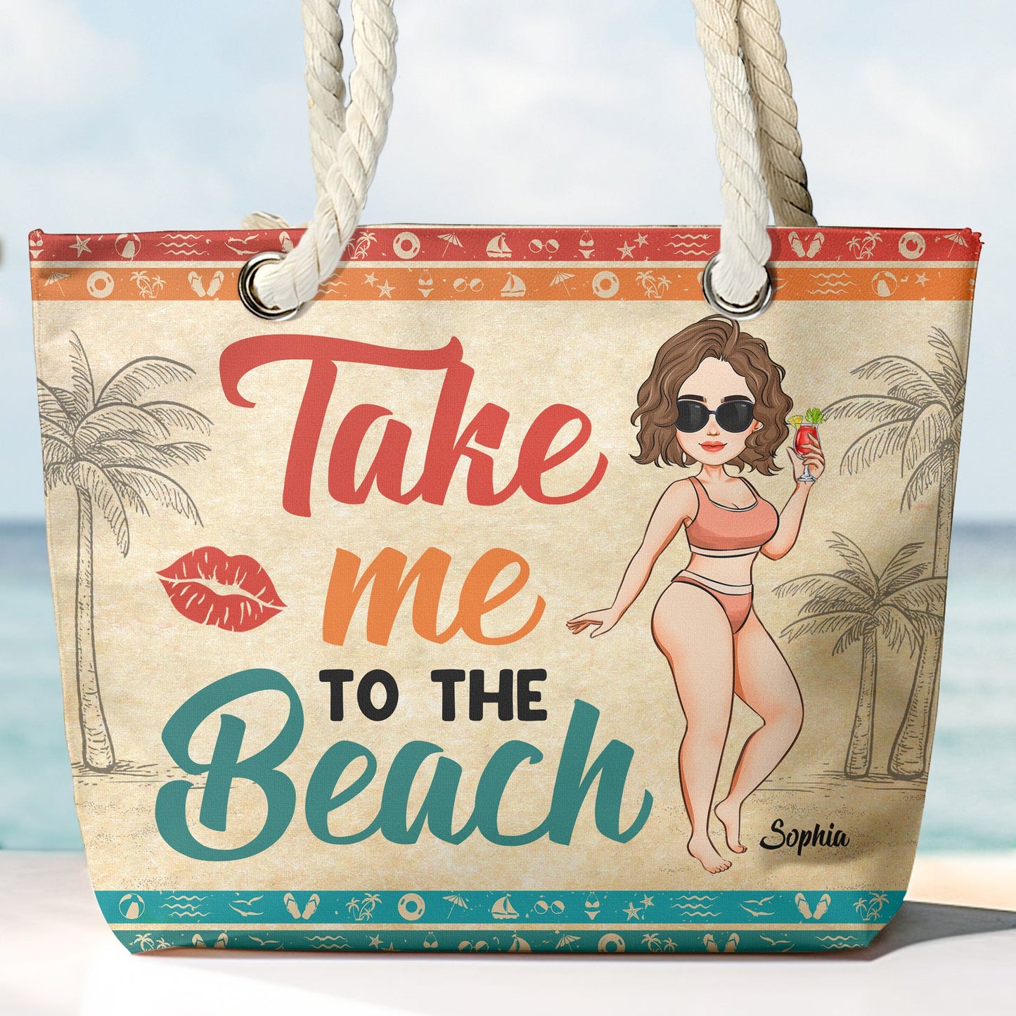 Take Me To The Beach - Personalized Beach Bag