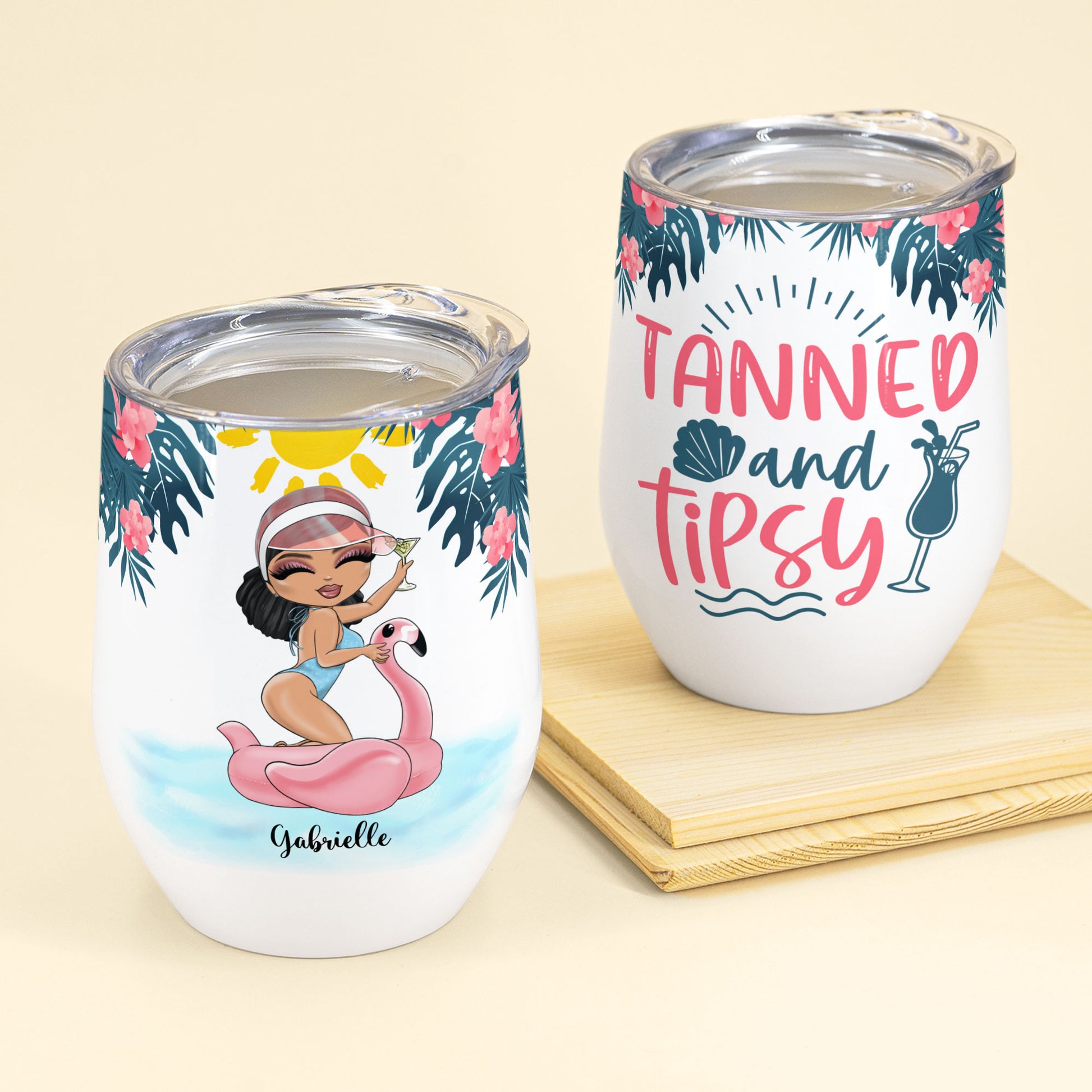 Tanned-And-Tipsy-Personalized-Wine-Tumbler-Gift-For-Beach-Goers