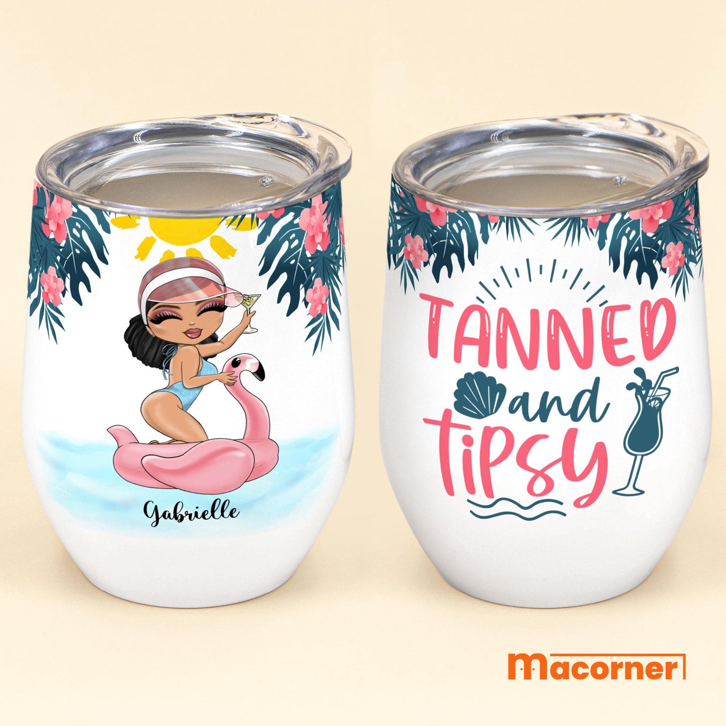 Tanned-And-Tipsy-Personalized-Wine-Tumbler-Gift-For-Beach-Goers