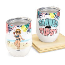 Tanned & Tipsy - Personalized Wine Tumbler