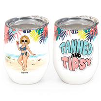 Tanned & Tipsy - Personalized Wine Tumbler