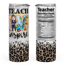 Teach Love Inspire - Personalized Skinny Tumbler - Gift For Teacher