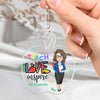 Teach Love Inspire Teacher Apple Shaped - Personalized Acrylic Keychain