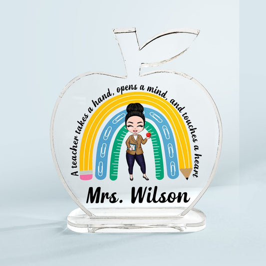 Teacher Appreciation - Personalized Apple-Shaped Acrylic Plaque - Birthday, Celebration Gift For Teachers, Lecturers - From Students, Students' Parents