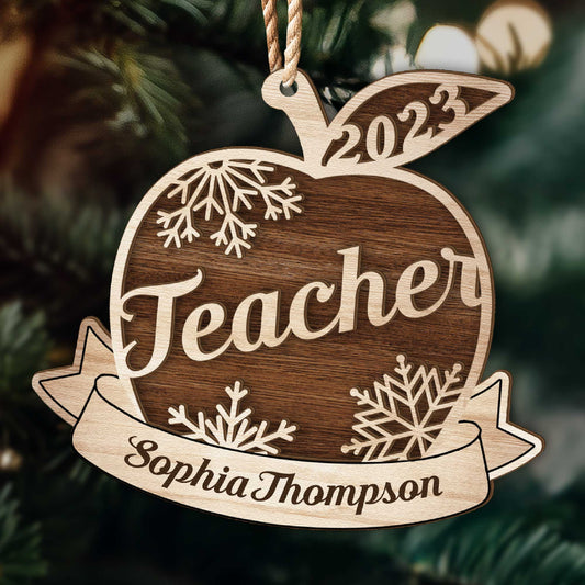 Teacher Appreciation - Personalized Wooden Ornament