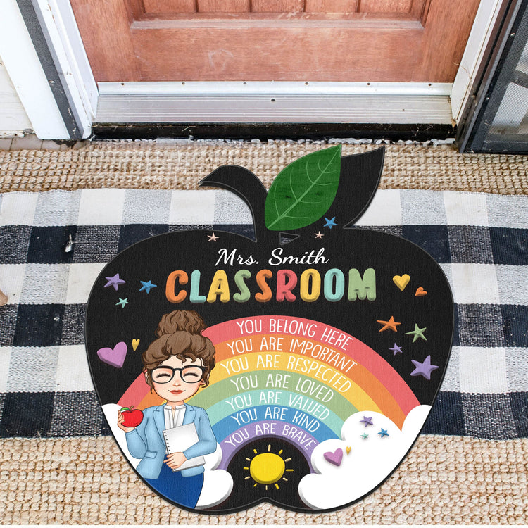 Teacher Classroom You Are Respected - Personalized Custom Shape Doormat