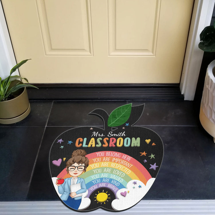 Teacher Classroom You Are Respected - Personalized Custom Shape Doormat