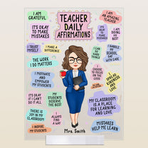 Teacher Daily Affirmation - Personalized Acrylic Tumbler With