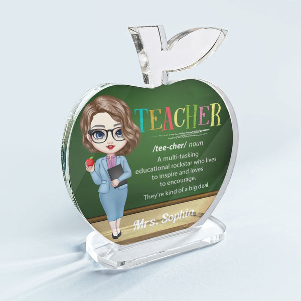 Teacher Definition - Personalized Apple Shaped Acrylic Plaque - Birthd ...