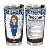 Teacher Nutrition Facts Leopard Version - Personalized Tumbler Cup