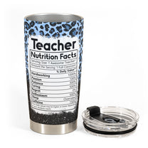 Teacher Nutrition Facts Leopard Version - Personalized Tumbler Cup