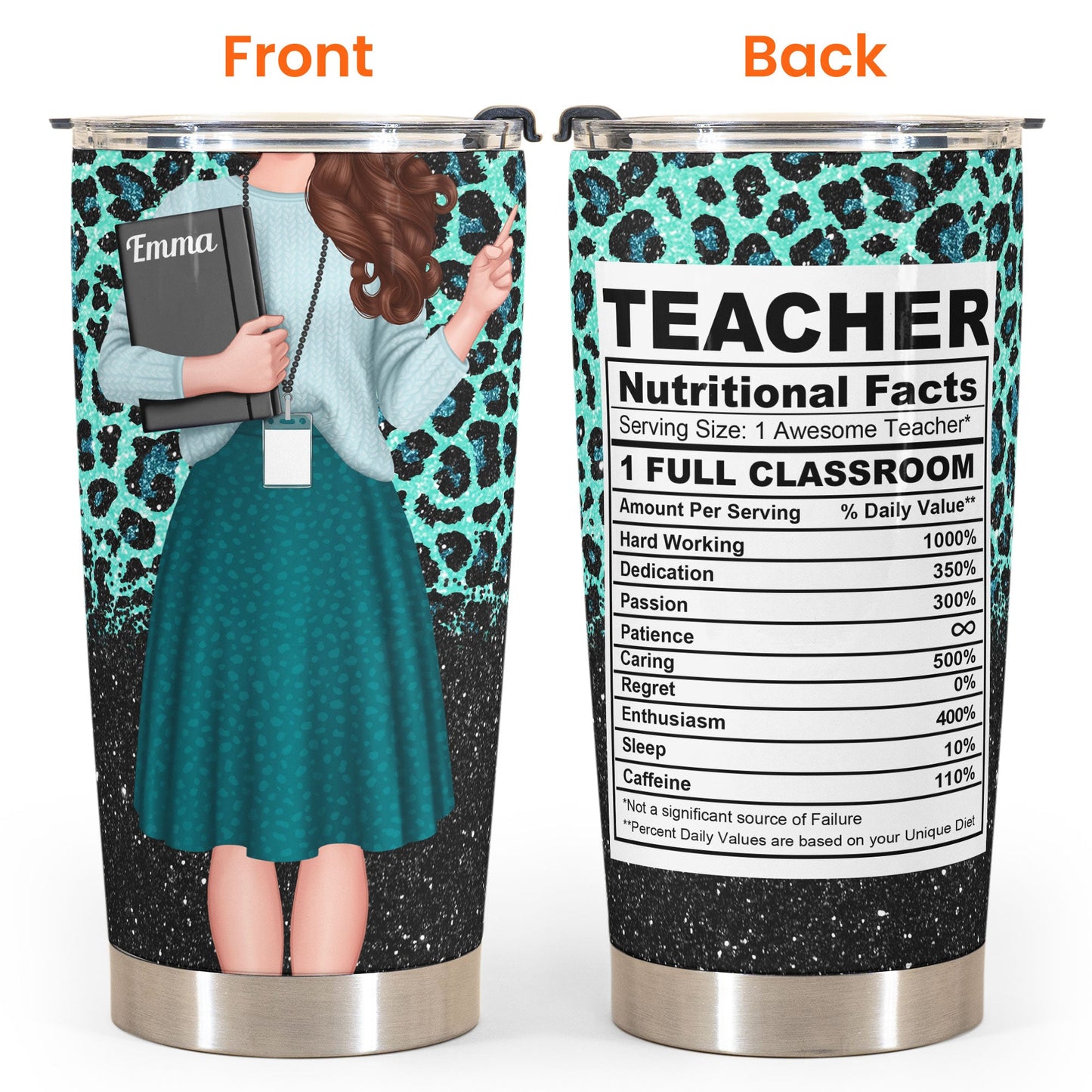 Teacher Nutrition Facts New - Personalized Tumbler Cup