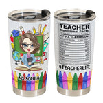 Teacher Nutrition Facts - Personalized Tumbler Cup