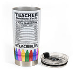 Teacher Nutrition Facts - Personalized Tumbler Cup
