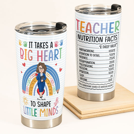 Teacher Nutrition Facts - Personalized Tumbler Cup