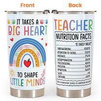 Teacher Nutrition Facts - Personalized Tumbler Cup