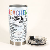 Teacher Nutrition Facts - Personalized Tumbler Cup