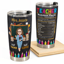 Teacher Nutrition Facts - Personalized Tumbler Cup