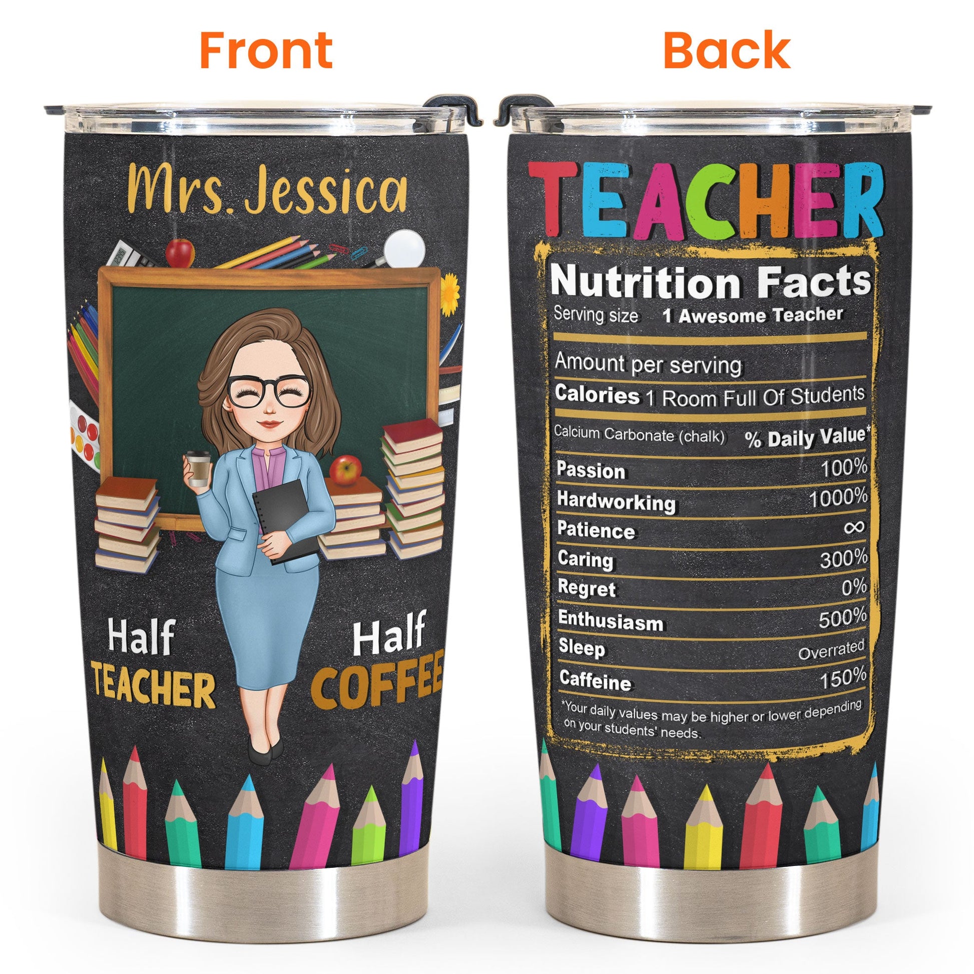 Grow Up To Be A Super Cute Teacher - Personalized Tumbler Cup - Birthd –  Macorner