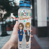 Teacher besties - Personalized Water Tracker Bottle