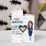 Teacher's Last Nerve - Personalized Wood Candle Holder - Back To School, Teacher's Day Gift For Teacher, Coworker