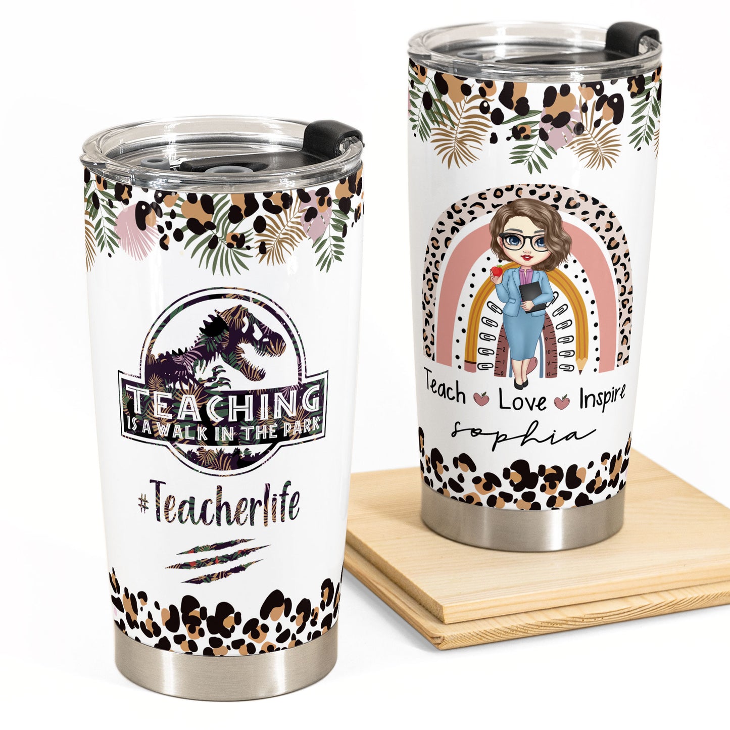 Teaching Is A Walk In The Park - Personalized Tumbler Cup - Back To School Gift For Teacher