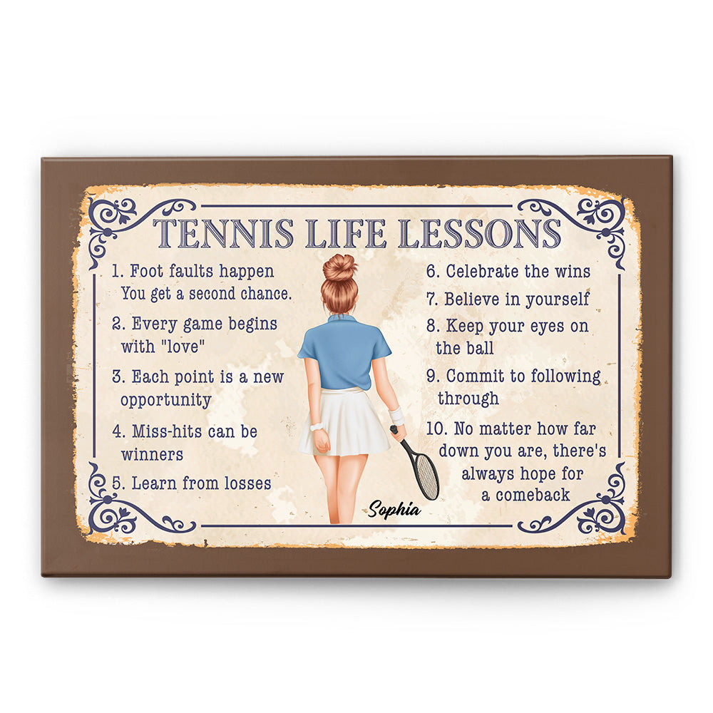 Tennis Life Lesson - Personalized Poster/Wrapped Canvas - Birthday Gift For Tennis Girls, Tennis Lovers