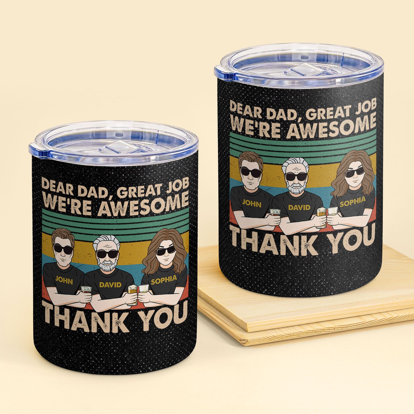 Thank You Dad - We're Awesome - Personalized 10oz Lowball Tumbler