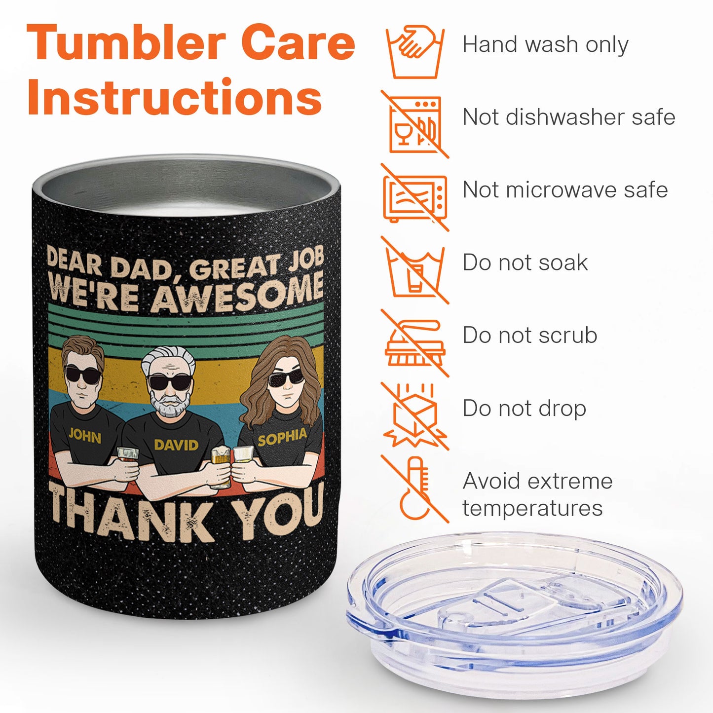 Thank You Dad - We're Awesome - Personalized 10oz Lowball Tumbler