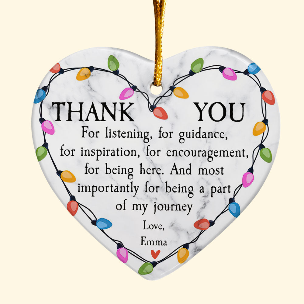 Thank You For Being A Part Of My Journey - Personalized Friends Ornament