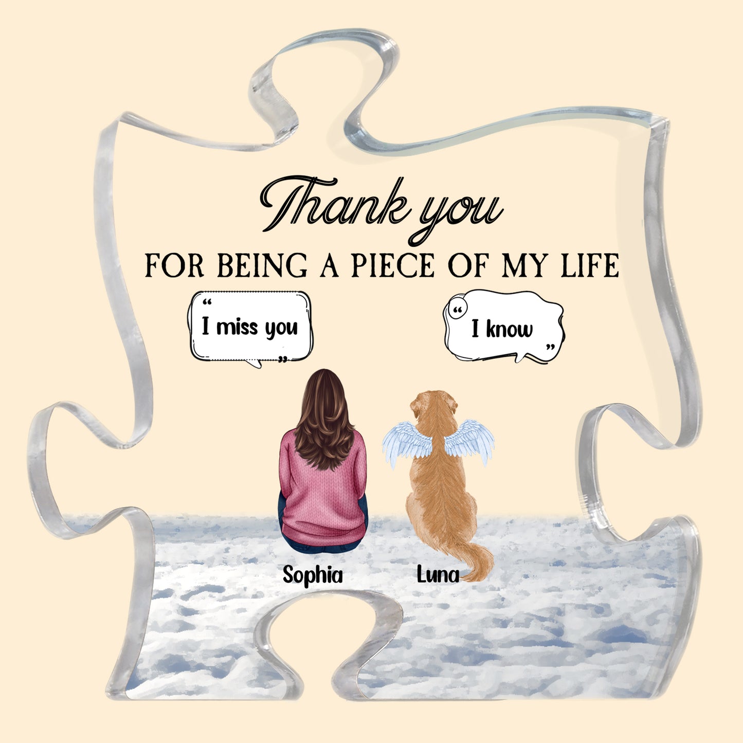 Thank You For Being A Piece Of My Life - Personalized Puzzle Piece Acrylic Plaque