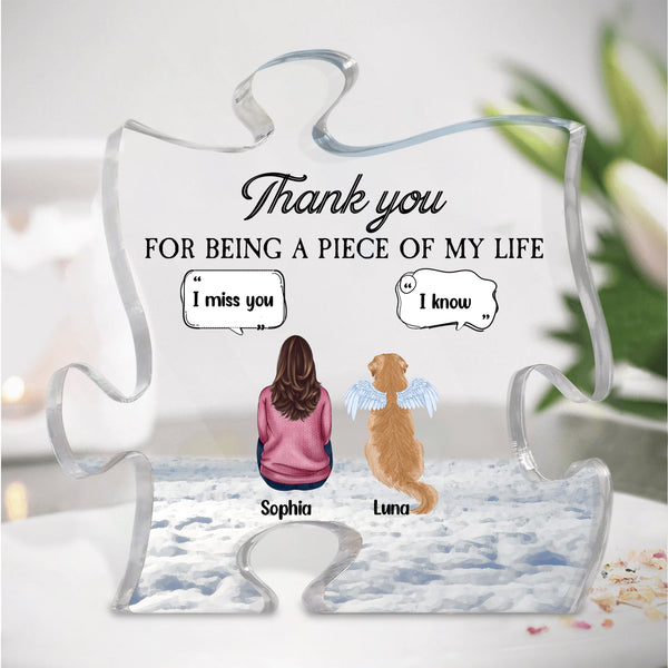 Thank You For Being A Piece Of My Life - Personalized Puzzle Piece Acr ...
