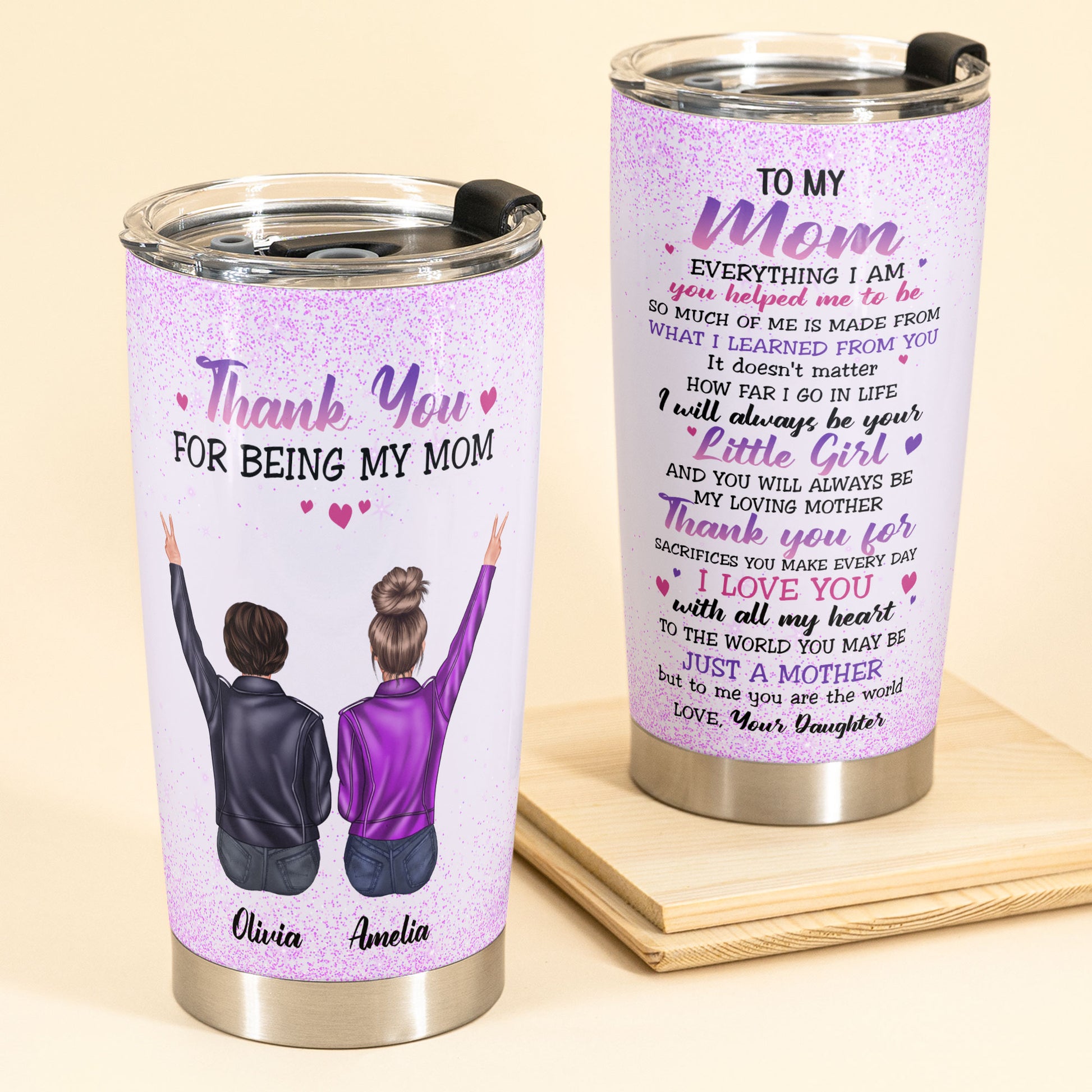 Thank You For Being My Mom - Personalized Tumbler Cup - Christmas Gift –  Macorner