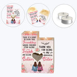 Thank You For Being My Unbiological Sister - Personalized Wood Candle Holder - Birthday, Loving Gift For Besties, Friends, BFFs, Sisters