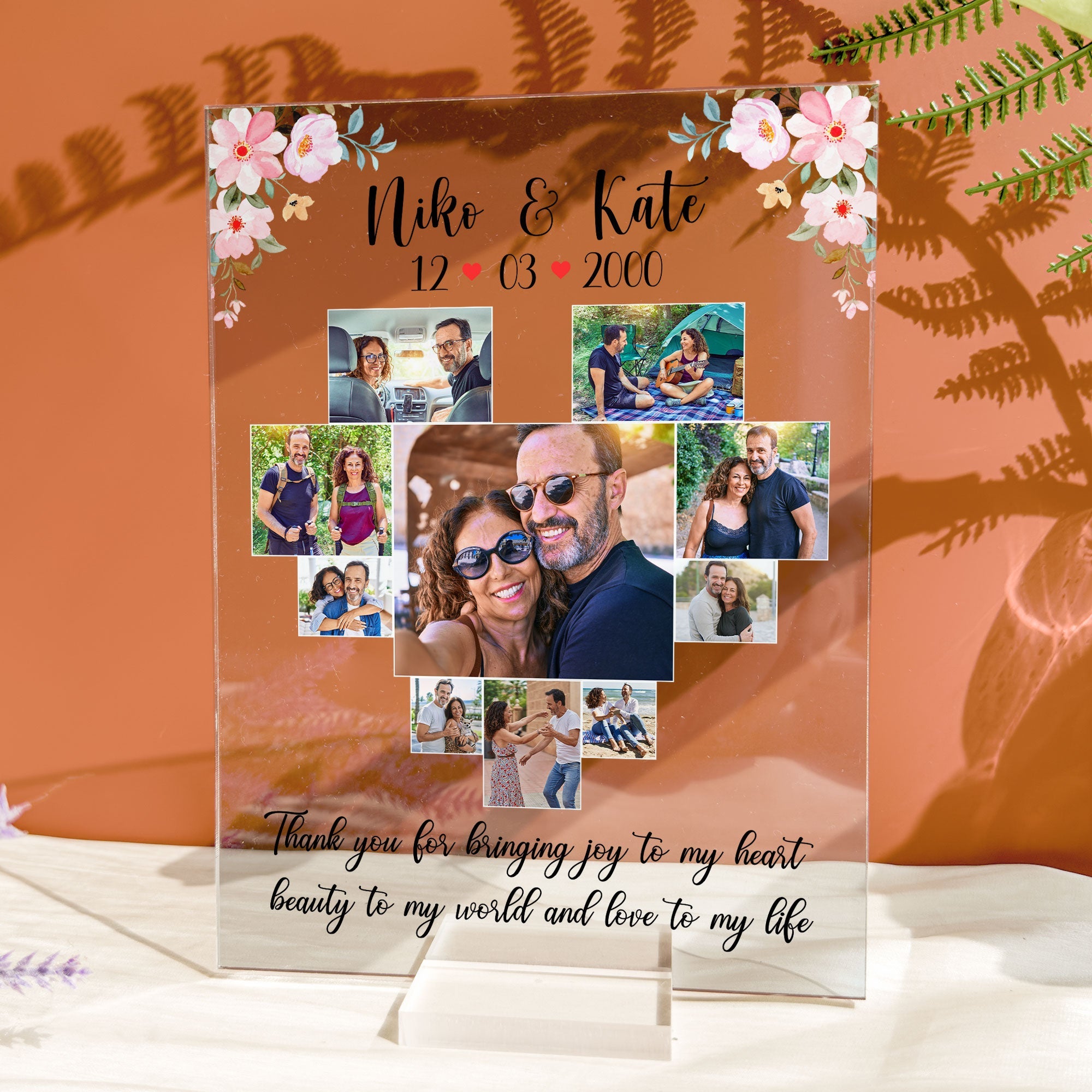 Thank You For Bringing Joy To My Heart - Personalized Acrylic Photo Plaque