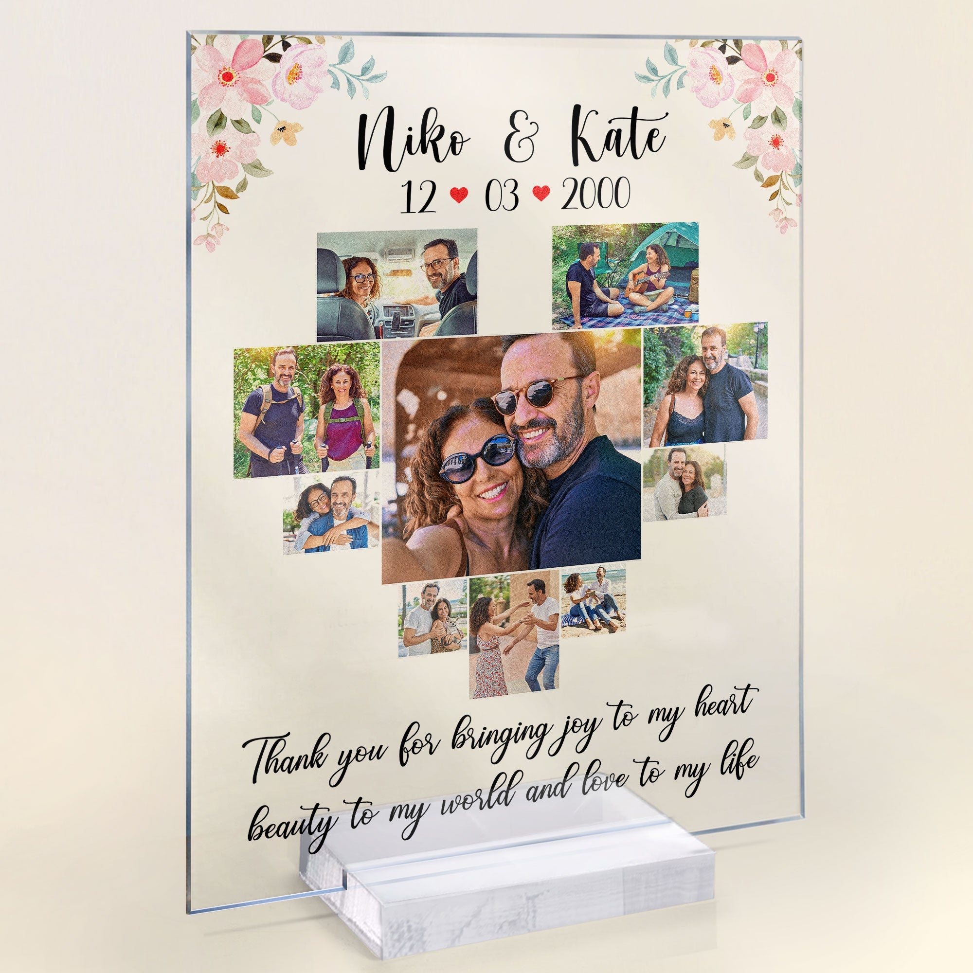 Thank You For Bringing Joy To My Heart - Personalized Acrylic Photo Plaque