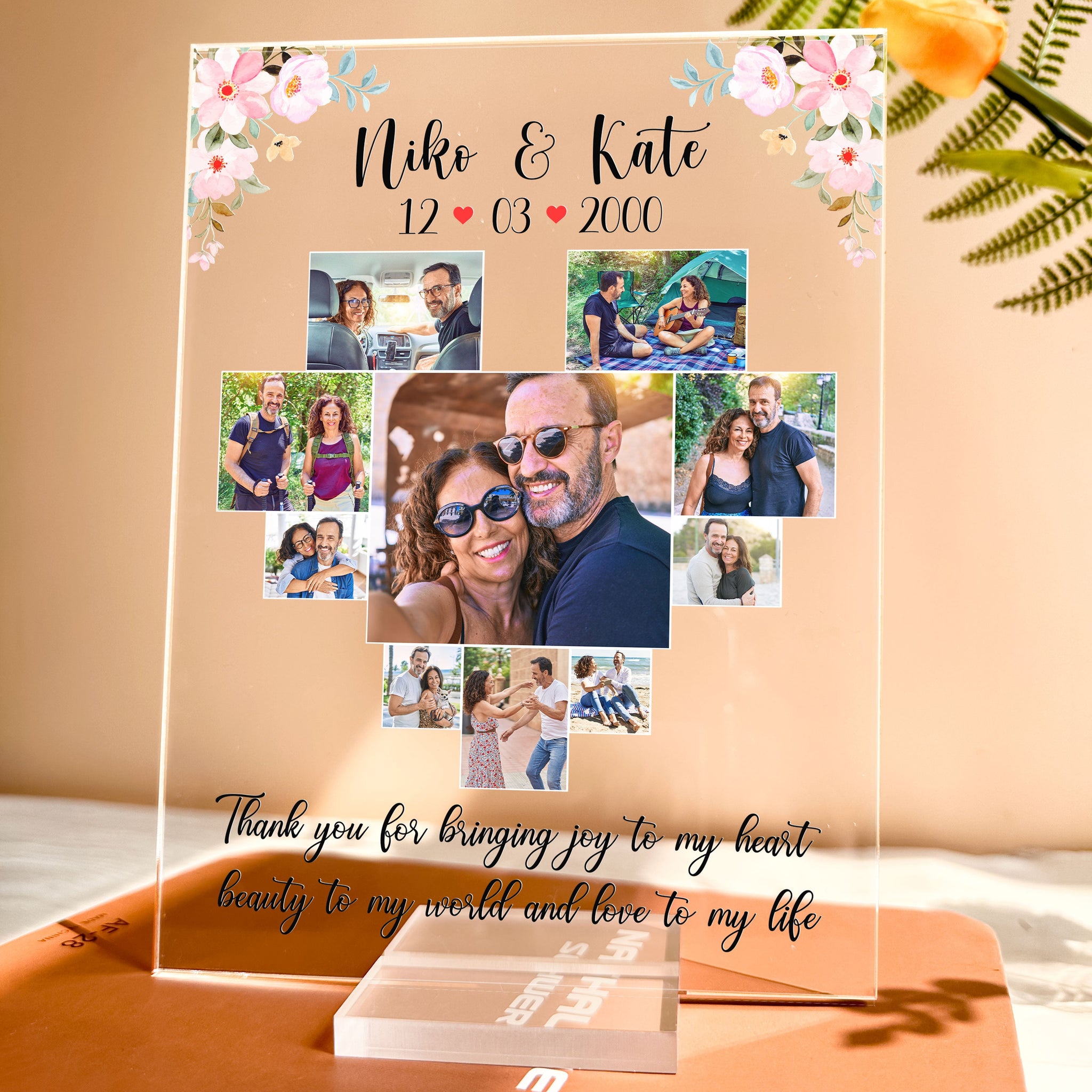 Thank You For Bringing Joy To My Heart - Personalized Acrylic Photo Plaque