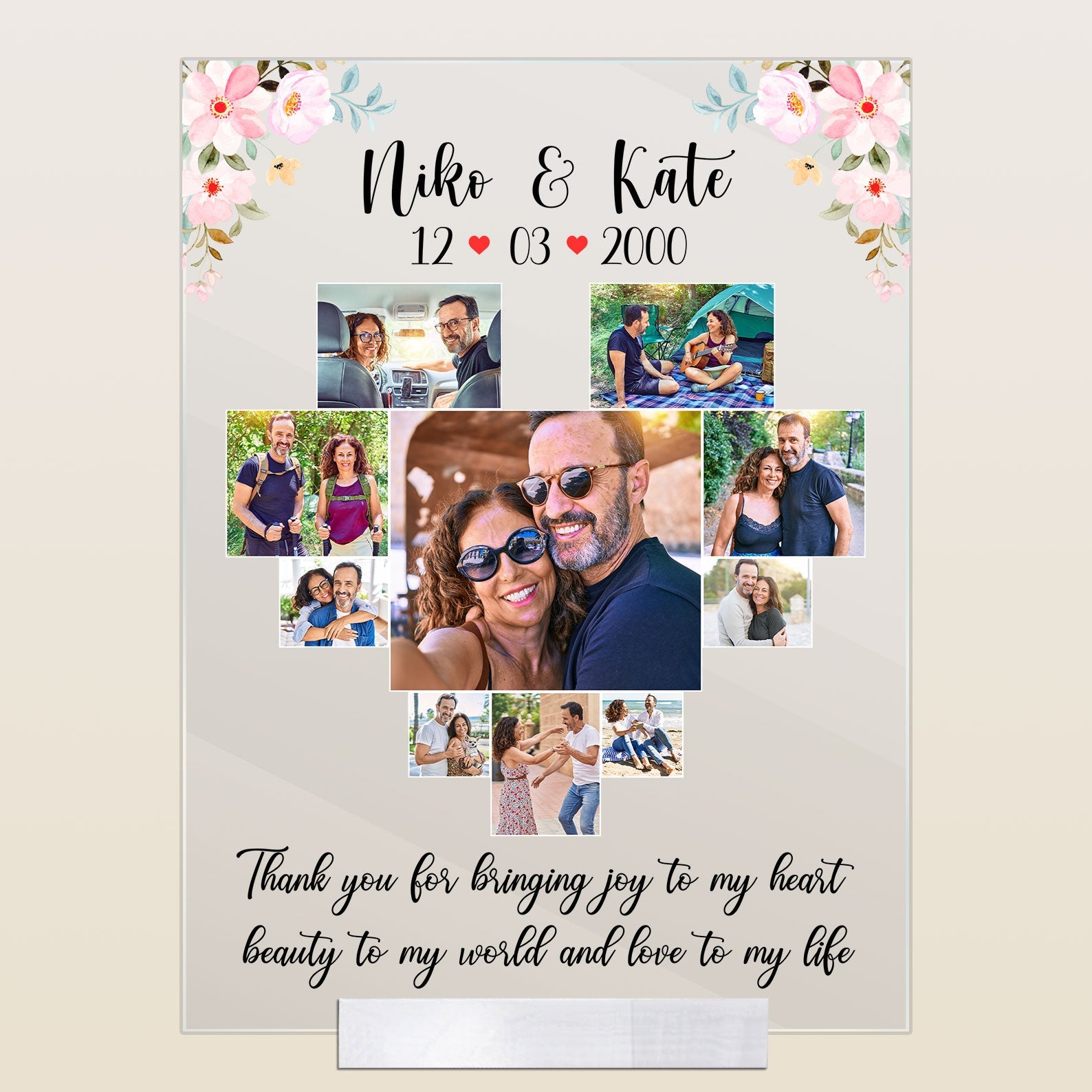 Thank You For Bringing Joy To My Heart - Personalized Acrylic Photo Plaque