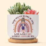 Thank You For Helping Me Grow, Boss - Personalized Ceramic Plant Pot With Tray