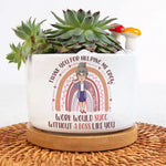 Thank You For Helping Me Grow, Boss - Personalized Ceramic Plant Pot With Tray