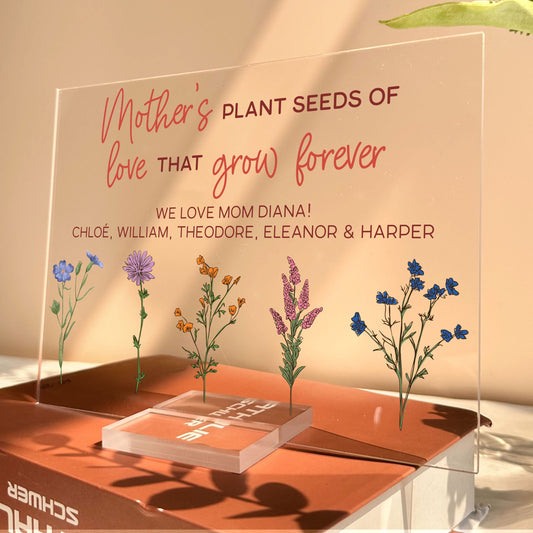Thank You For Helping Us Bloom Gift For Mom Grandma - Personalized Acrylic Plaque
