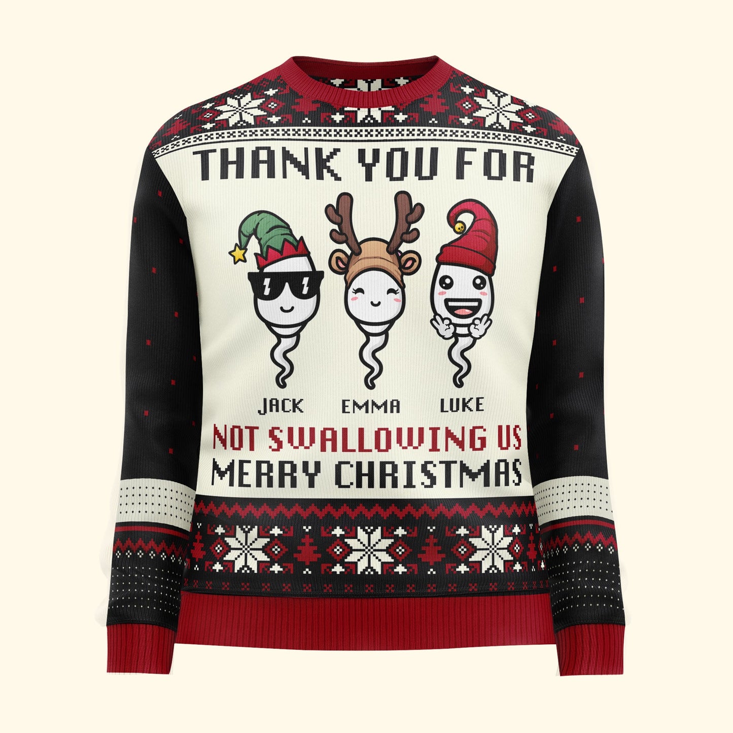 Thank You For Not Swallowing Us - Personalized Ugly Sweater