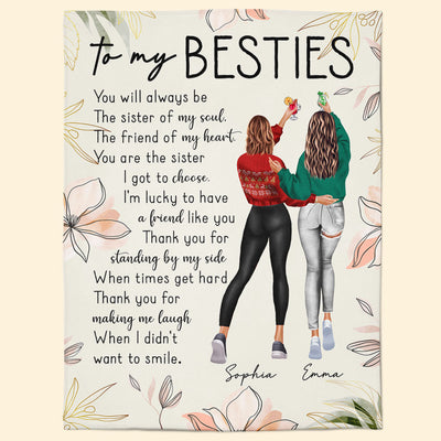 Thank You For Standing By My Side Besties Friends - Personalized Friend Blanket