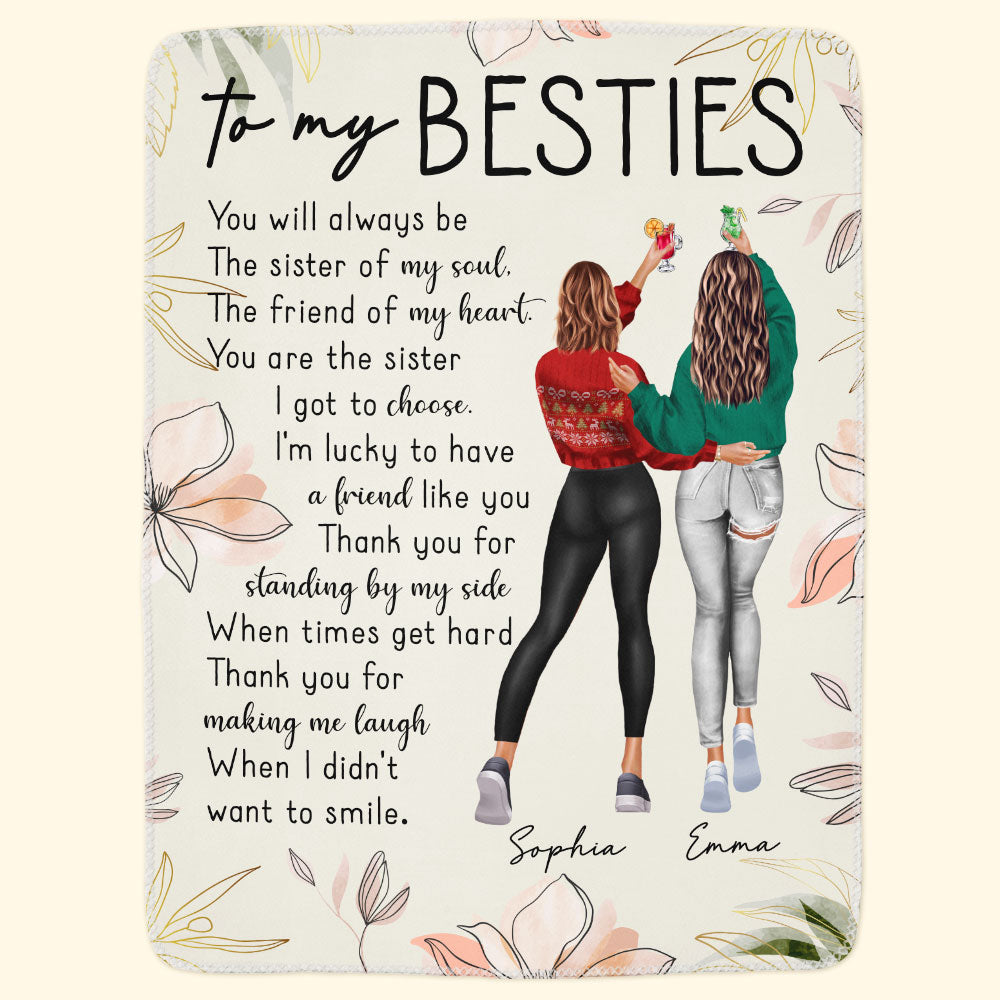 Thank You For Standing By My Side Besties Friends - Personalized Friend Blanket