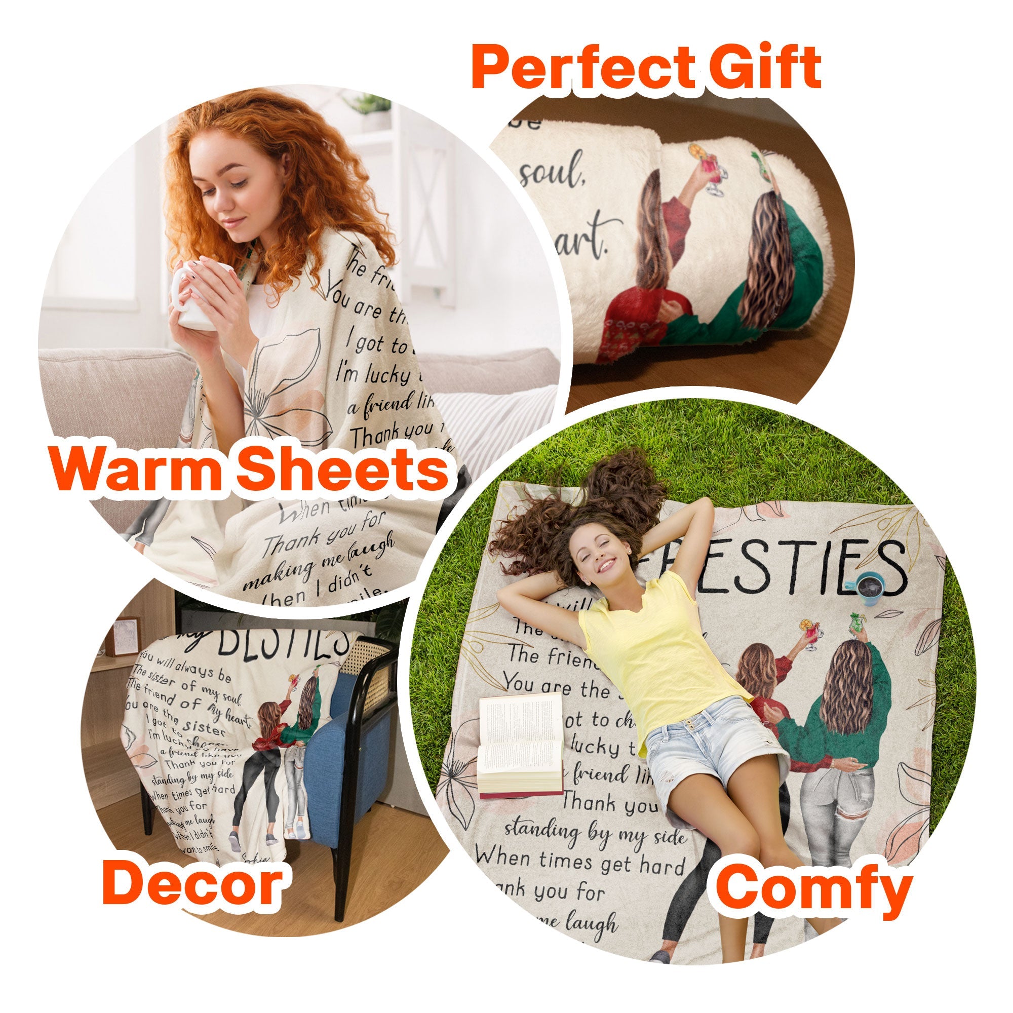 Thank You For Standing By My Side Besties Friends - Personalized Friend Blanket